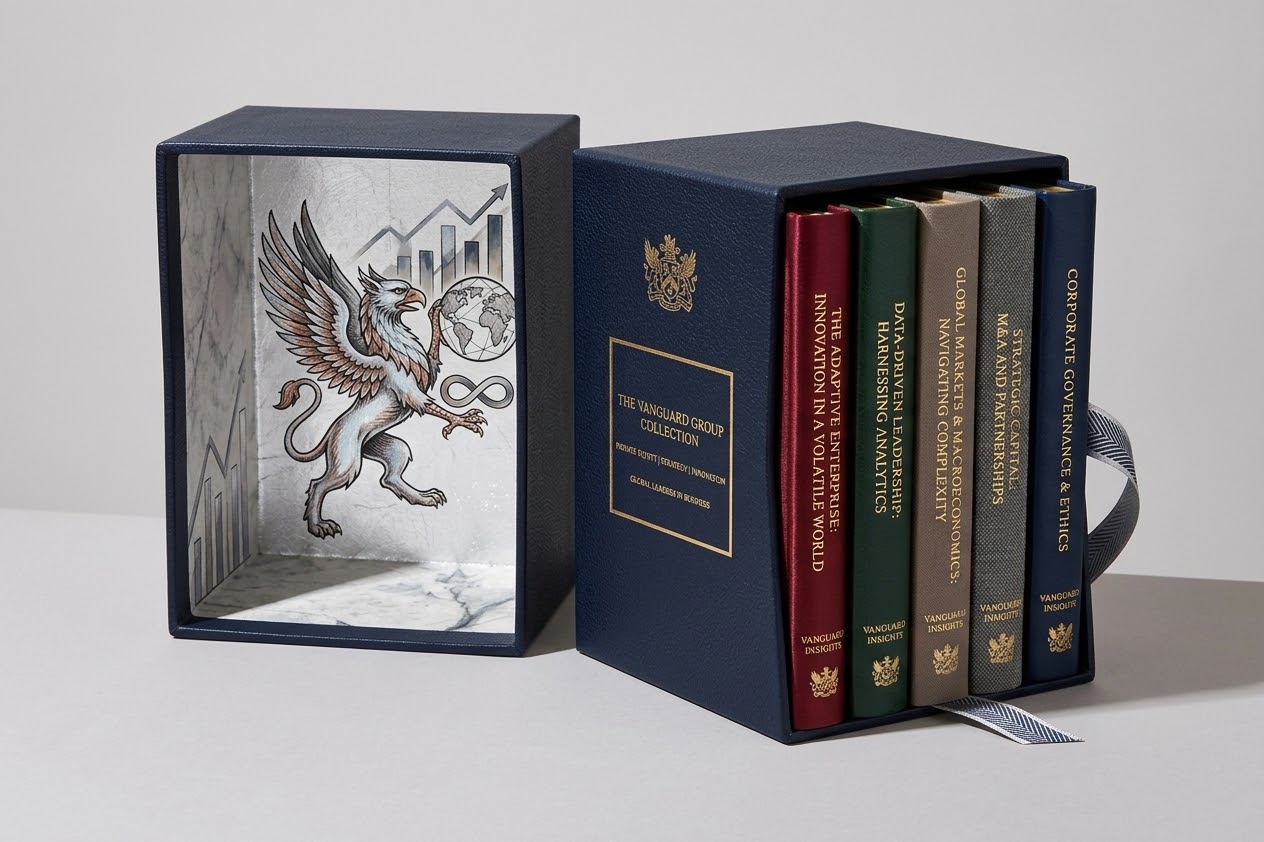 Fitted slipcase holding a coordinated set of clothbound and foil blocked volumes